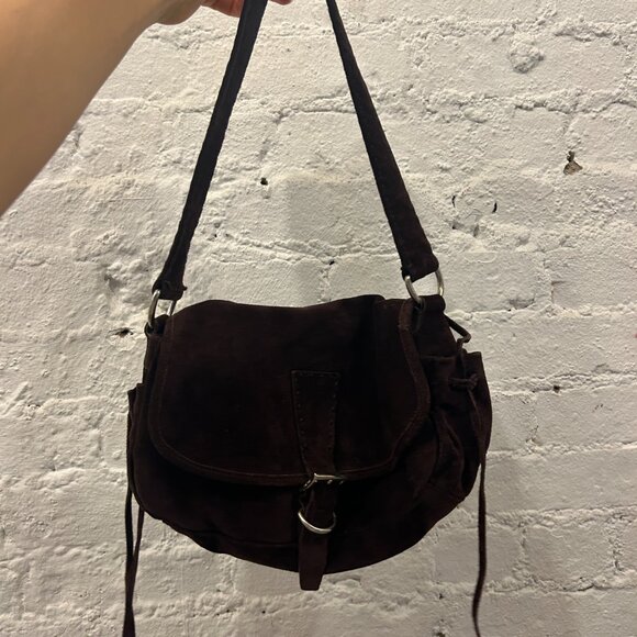 Prada Brown Suede Shoulder Bag - Picture 7 of 9